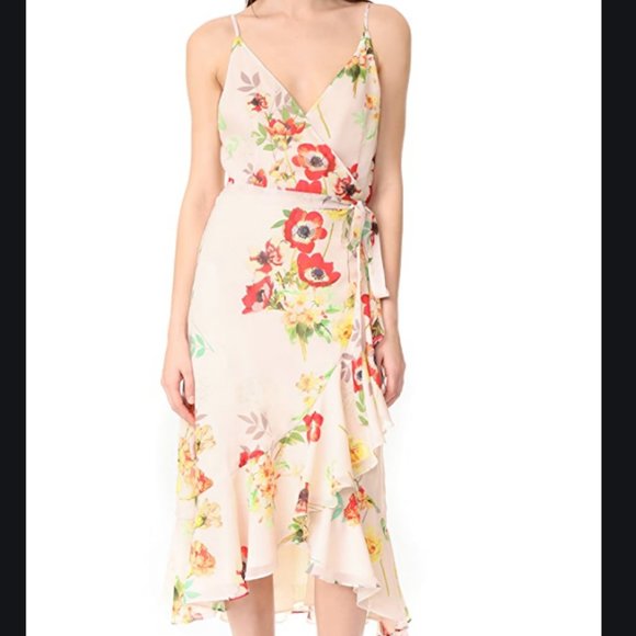 Yumi Kim Dresses & Skirts - Yumi Kim Cream Floral Wrap Dress Large